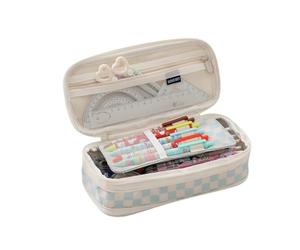 UHEWEIDOR Tissu composite multifonction avec double fermeture éclair, simple et polyvalent, capable de se transformer en une trousse de grande capacité, bleu clair, Mode