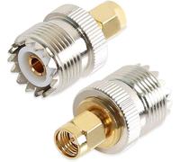 UHF Femelle à Adaptateur Mâle SMA Connecteur Coaxial RF SO239 (PL259) Adaptateur Portatif à Antenne PL-259 Convertisseur Radio Bidirectionnel (2 Pack)