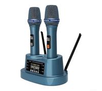 UHF Système de microphone sans fil pour enseignement vocal et activités de chant de groupe Bleu