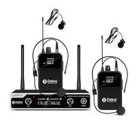 UHF UBR-102 Système de microphone sans fil portable sans fil, micro cravate et casque, portée de 79,2 m, idéal pour l'église, les conférences, le karaoké, les mariages, les DJ, les bars (2 sacs)