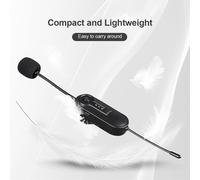 UHF Wireless Clip-On Microphone System 50M Range with 3.5mm/TRRS & 6.35mm Adapters