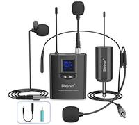 UHF Wireless Lavalier Lapel Microphone System, Headset Microphone, Handheld Interview Mic, Rechargeable(Work 6hs), 165 ft Range, 1/4" Output, for iPhone, PA Speaker, DSLR Camera, Recording, Teaching