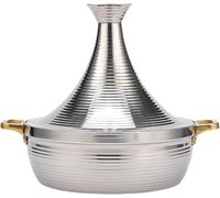 UHGFIMP Marmite à tajine Marocaine, ustensiles de Cuisine à tajine avec Couvercle fermé en Forme de cône, cocotte à ragoût, mijoteuse pour cuisinière à gaz à Induction,24cm,B