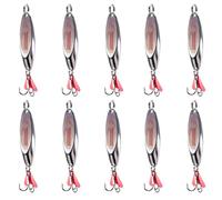 Uhidka 10pcs 7g Cuiller Tournante Leurre de Pêche à la Truite Appât Dur Paillettes Bruyantes Leurre Artificiel Leurre Dur Paillettes Spinner
