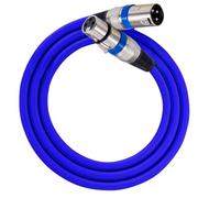 Uhidka Câble XLR 3pins XLR Panneau Masculin/Mont à XLR/Mâle Passe Via Le Convertisseur Micro de Câble Audio Bleu