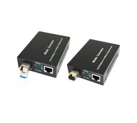Uhidka Convertisseur de Médias à Fibre Gigabit SFP vers RJ45 Gigabit Ethernet Adapter LC Mode Émetteur-Récepteur à Fibre 10/1000m
