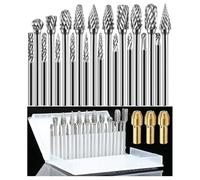 Uhidka Ensemble D'Accessoires pour Outils Rotatifs, 3 Pièces de Collecte et 20 Pièces de Fraises en Carbure à Tige de 1/8 Pouces Compatibles avec le Bois, la Pierre et L'Acier.