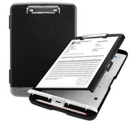 Uhidka Folder en Plastique de Bureau avec Clip de Carte D'Écriture A4 Box de Fichier Imperméable de Taille avec Fente de Stylo pour Stockage de Données de Bureau
