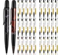 Uhidka Lot de 30 Stylos à Bille Tournants sur Bois avec Recharge en Cuivre pour Fournitures de Classe, Cadeaux pour Étudiants et Amis