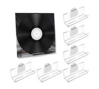 Uhidka Lot de 6 Supports Muraux pour Disques Vinyles sans Perçage, Étagères Autocollantes en Acrylique pour Pochettes D'Albums LP et CD