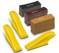 Uhidka Mini Micro Gator Detail avec 3 Pack pour la Finition en Bois - Comprend 90 Feuilles de Papier de Verre et de Modèle de Doigt Idéal pour L'Artisanat de Bricolage
