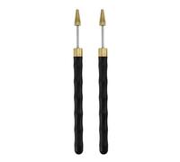 Uhidka pour Rouleau de Colorant en Cuir en Cuir Lisse, 2pcs Outils de Teinture de Bord en Cuir Poignées de Bois en Bois, Double Roulement Configuré