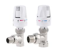 Uhidka Vanne de Régulation Thermostatique Automatique pour Radiateur G1/2 Pouce Vanne D'Angle pour Chauffage par le Sol Radiateur en Cuivre