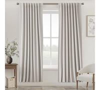 UHITECH Lot de 2 rideaux occultants thermiques en lin naturel pour chambre à coucher/salon avec pattes arrière/passe-tringle pour l'hiver - 203,2 cm de long