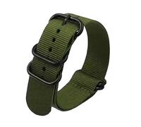 uHLANQC Bracelets de Montre pour Hommes, 18/20/22/24mm Hommes Remplacement Noir Anneau Boucle otan Militaire en Nylon Toile Montre Bracelet Bracelet Accessoires(Army Green,22mm)