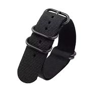 uHLANQC Bracelets de Montre pour Hommes, 18/20/22/24mm Hommes Remplacement Noir Anneau Boucle otan Militaire en Nylon Toile Montre Bracelet Bracelet Accessoires(Black,20mm)