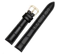 uHLANQC Bracelets de Montre pour Hommes, Bracelet de Montre en Cuir 12mm/14mm/15mm/16mm/18mm/19mm/20mm/22mm, Bracelet Rouge, Accessoires de Montre(Black B,15mm)