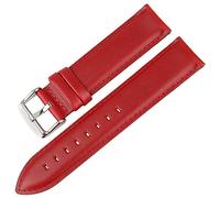 uHLANQC Bracelets de Montre pour Hommes, Bracelet de Montre en Cuir Noir avec Fermoir en Or Rose, 12mm 20mm(Red Silver,14mm)