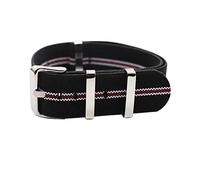 uHLANQC Bracelets de Montre pour Hommes, Bracelet de Montre en Nylon, Toile élastique, Parachute des troupes françaises, 20 mm/22 mm, for Montre à Quartz, Montres mécaniques(Type 2 Silver,20mm)