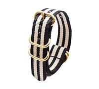 uHLANQC Bracelets de Montre pour Hommes, Bracelet de Montre Respirant en Nylon tissé Militaire NATO, Boucle d'anneau en Or 18/20/22/24mm for Montre à Quartz(Type 12,24mm)
