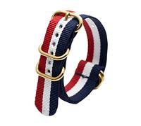 uHLANQC Bracelets de Montre pour Hommes, Bracelet de Montre Respirant en Nylon tissé Militaire NATO, Boucle d'anneau en Or 18/20/22/24mm for Montre à Quartz(Type 6,22mm)