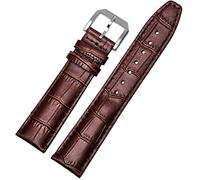 uHLANQC Bracelets de Montre pour Hommes, Raccords de Bracelet de Montre en Cuir de Veau Italien, Boucle Pliante for Hommes 20 22Mm(Brown Silver,22mm NO Clasp)