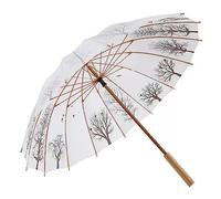 uHLANQC Parapluies pour la Pluie Parasol, Parapluie Classique Fait Main avec Manche en Bois for Femmes et Hommes(White)