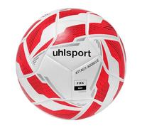 uhlsport Attack Addglue Football Jeunes et Adultes, Blanc/Rouge/Argent, 4