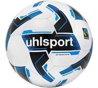 uhlsport Ballon d'entraînement Synergy Fairtrade - avec Technologie Synergy G1 - pour Tous Les âges - Certifié Commerce équitable, Blanc/Noir/Bleu, 4