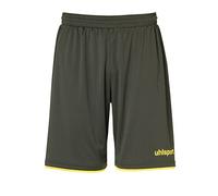 uhlsport Club Short de Football pour Homme L Muticolore (Dark Olive/Amarillo Fluor)