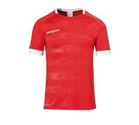uhlsport Division II Shirt Shortsleeved T-Shirt d'entraînement de Football pour Homme, Homme, 100380504, Rouge, Blanc, 140