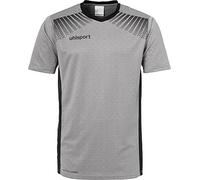 Uhlsport - Goal Maillot MC - Maillot de Gardien Football - Homme - Gris Foncé Mélange/Noir - FR : XXS (Taille Fabricant : 116)