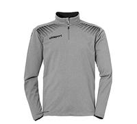 uhlsport Goal Sweat-Shirt 1/4 Zip Mixte Enfant, Gris Foncé Mélange/Noir, FR : XXS (Taille Fabricant : 140)
