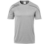 uhlsport Maillot Stream 22 à Manches Courtes Unisexe pour Enfant., Mixte Enfant, Maillot, 100347725, Gris foncé/Noir., 8-9 Ans