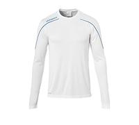 uhlsport Maillot Stream 22 à Manches Longues Unisexe pour Enfant. XS Blanc/Bleu Azur