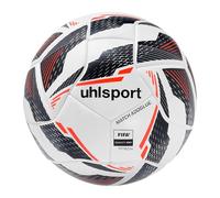 uhlsport Match Addglue Football Jeunes et Adultes, Blanc/Marine/Fluo Rouge, 5