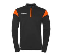 uhlsport Mixte Squad 27 1/4 Zip Top Pull-over De Sport, Noir/orange Fluo, M EU
