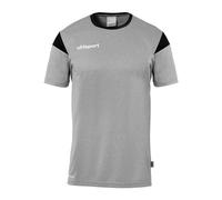 Uhlsport Mixte Squad 27 À Manches Courtes Maillot De Foot, Gris Foncé Chiné/Noir, XL EU