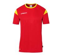 uhlsport Mixte Squad 27 À Manches Courtes Maillot De Foot, Rouge/Jaune Citron, 116 EU