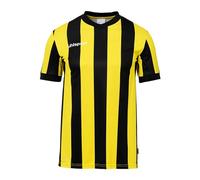 uhlsport Mixte Stripe Shirt Manches Courtes Retro, Noir/Jaune Citron, 164 EU
