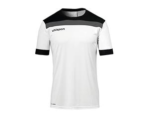 uhlsport Offense 23 Maillot de Football à Manches Courtes pour Homme 13-14 Ans Noir/Anthracite/Blanc
