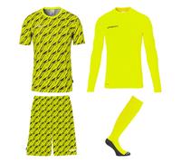 uhlsport Progressive Goalkeeper Set - Ensemble de Gardien de But Complet composé d'un Maillot, d'une Couche de Base, d'un Pantalon et de Chaussettes - Ensemble de Maillot pour Enfants et Adultes