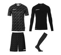 uhlsport Progressive Goalkeeper Set - Ensemble de Gardien de But Complet composé d'un Maillot, d'une Couche de Base, d'un Pantalon et de Chaussettes - Ensemble de Maillot pour Enfants et Adultes