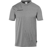 uhlsport Score 26 Poly Hommes Garcon, Polo Tee Shirt Football Fitness Gym pour Les Adultes et Les Jeunes, Gris foncé chiné/Noir, 5XL Men's
