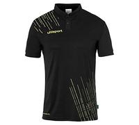 uhlsport Score 26 Poly Hommes Garcon, Polo Tee Shirt Football Fitness Gym pour Les Adultes et Les Jeunes, Noir/Jaune Citron, L Men's