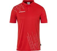 uhlsport Score 26 Poly Hommes Garcon, Polo Tee Shirt Football Fitness Gym pour Les Adultes et Les Jeunes, Rouge/Blanc, 140 Boy's