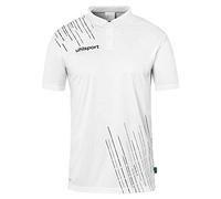 uhlsport Score 26 Poly Hommes Garcon, Polo Tee Shirt Football Fitness Gym pour Les Adultes et Les Jeunes, Blanc/Noir, M Men's