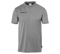 uhlsport Score 26 Poly Hommes Garcon, Polo Tee Shirt Football Fitness Gym pour Les Adultes et Les Jeunes, Gris foncé chiné/Noir, 5XL Men's