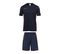 uhlsport Score Maillot et Short Mixte Enfant, Marine/Fluo Rouge, FR : XXS (Taille Fabricant : 140)