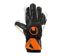 uhlsport Speed Contact Supersoft Gants de Gardien de But Football Soccer Adulte, Jeunes Noir/Blanc/Fluo Orange - Taille 9